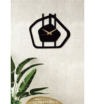 Gowpenart Gravel / Çakıl Taşı Metal Siyah Duvar Saati - Ev / Ofis Saati - Hediye Saat