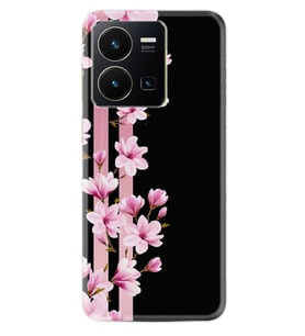 Vivo Y35 Kılıf Resimli Desenli Baskılı Silikon Pink Flowers 3 1393