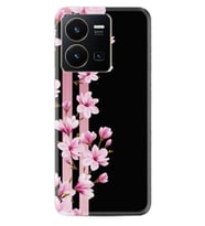 Vivo Y35 Kılıf Resimli Desenli Baskılı Silikon Pink Flowers 3 1393