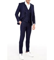 Erkek Takım Elbise Çift Yırtmaç Yelekli Silim Fit BGL-ST01244 (Lacivert)