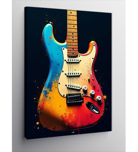 Kanvas Tablo Renkli Elektro Gitar