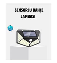 Mey İthalat® Güneş Enerjili 100 LED Dış Mekan Lamba – Hareket Sensörlü, 2200mAh Bataryalı Solar Aydı