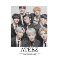 Ateez Minimalist Poster Tablo Ahşap Poster Dekoratif Kod1929