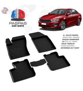 Fiat Egea SD 4D Araca Özel Havuzlu Kauçuk Paspas Siyah