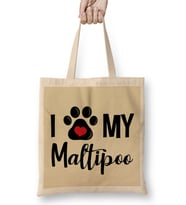 I Love My Maltipoo Bez Çanta Uzun Saplı