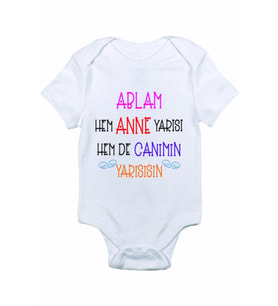 Çocuk Unisex Ablam Hem Anne Yarısı Hem De Canımın Yarısısın Baskılı Bebek Zıbın