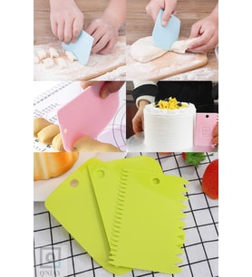 3lü Set Hamur Kesme Ve Kazıma Aparatı Hamur Pasta Börek Kek Çörek Şekillendirici Kesici Kazıyıcı