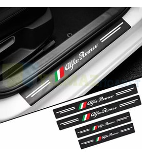 Alfa Romeo Karbon Kapı Eşiği Koruma Araba Etiket Oto Sticker Yapıştırma 4 Parça