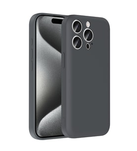 Apple iPhone 15 Pro Uyumlu Kılıf Kamera Korumalı Kartlık Hazneli Zore Vitra Kapak (Gri)