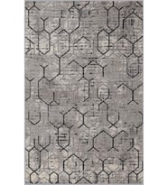 Eliana Home Baskılı, Yıkanabilir Kaymaz Taban Salon Halısı LNA0619 100x150 cm (Gri)