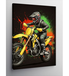 Kanvas Tablo Hızlı Sarı Motor