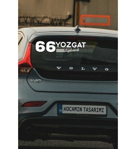 66 Yozgat Aydıncık Plaka Kodlu Beyaz Araç Sticker Aydıncık İlçe Yazılı Yozgat Özel Tasarım 40x8 cm Şehir ve İlçe Temalı Kaliteli Sticker
