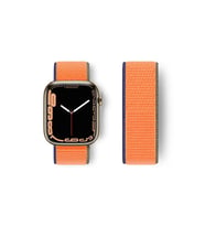 Newface Apple Watch 42mm Hasırlı Cırtcırtlı Kordon - Turuncu
