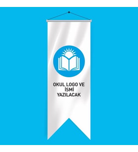 Okul Logo Basklı Kırlangıç Flama 70x200 cm