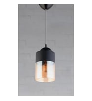 RIOLIGHT RETRO,RUSTİK ODA,KOLİDOR,CAFELER İÇİN TEKLİ CAM SARKIT AVİZE (Siyah)