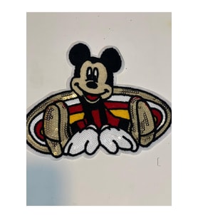 21X17 CM MİCKEY MAUSE KABARTMA PUL PAYETLİ  APLİKE ARMA YAMA AKSESUAR