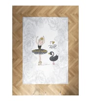 MEKTA HOME BEBEK VE ÇOCUK ODASI Baleri ve Kuğu Desenli Motifli Halı