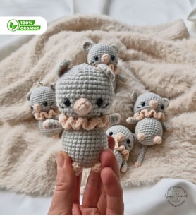 Sarı Yumak Amigurumi Fare Anahtarlık - El Yapımı, Organik Örgü Anahtarlık