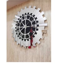 Modern Gümüş Güneş Duvar Saati Dekoratif Roma Rakamlı Mdf Üzeri Aynalı Pleksi 50x50 Cm