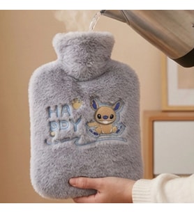 Stitch Figürlü Gri Peluş Sıcak Su Torbası 1 Litre