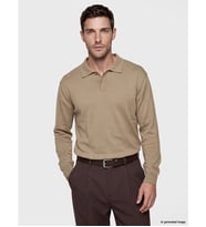 LC WAIKIKI Kahverengi Standard Fit Polo Yaka Uzun Kollu Erkek Triko Kazak