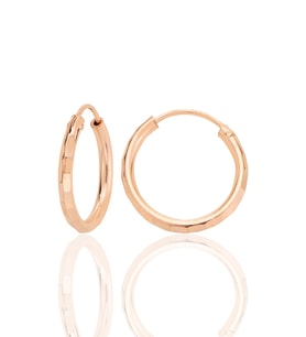 Gümüş rose lazer kesimli 18 mm halka küpe SGTL12749ROSE