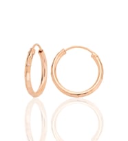 Gümüş rose lazer kesimli 18 mm halka küpe SGTL12749ROSE