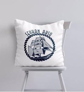 BK Gift Kişiye Özel İsimli Gemi Tasarımlı Yastık-1