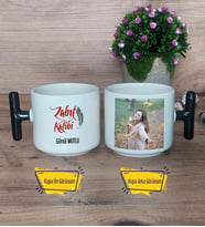 Zabıt Katibi Kupa Bardak Fotoğraflı T Siyah Kulplu Zabıt Katibine Hediye 