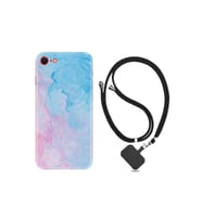 Apple Iphone 6 6s Kılıf Desenli Silikon Boyun Askılı Pink Blue Abstract 1385