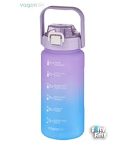 Vagonlife 1500ml -Yenilenen Renkler- Pipetli/Pipetsiz Kullanım Çift Renk SoftTouch Motivasyon Matarası Çıkartma Hediyeli