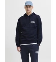 Jack & Jones JJMAKOTO Sweat Hood Erkek Kapüşonlu Sweatshirt - Konforlu ve Modern (DENIM)