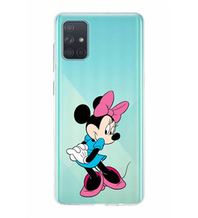 Samsung Galaxy A71  Kapak Minnie Mouse Tasarımlı Şeffaf Silikon Kılıf