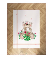 MEKTA HOME BEBEK VE ÇOCUK ODASI Ayıcık ve Çiçek Desenli Halı