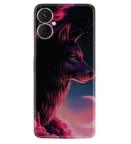 Tecno Spark 9T Kılıf Resimli Desenli Baskılı Silikon Wolf and Moon 1380