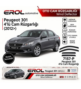 PEUGEOT 301 (2012>) 4'LÜ MUGEN CAM RÜZGARLIĞI