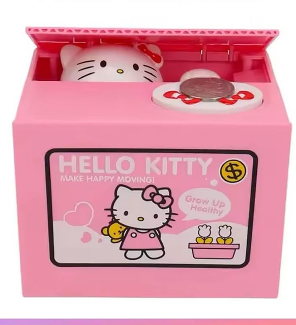 【レア】HELLO KITTY バソコンしちゃおう！ 箱付き Hello Kitty - Hırsız Kedi Kumbara Eğlenceli Pilli Kumbara
