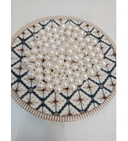8mm  100 Gram Beyaz Deliklii İnci - +-350 Adet- Beyaz İnci - Lux İnci- Plastik