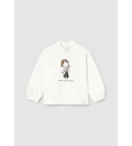 Mayoral Kız Bebek Manşet Kollu Sweatshirt Krem