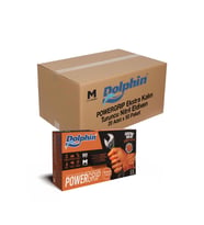 Dolphin Nitril PowerGrip Ekstra Kalın Elmas Dokulu Eldiven Turuncu Meidum Orta Boy - 50'li 20 Paket