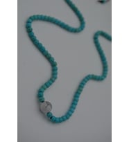 STONEAGE JEWELLERY İnci ve Turkuaz Taşlı Metalsiz Kolye