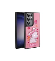 Samsung Galaxy S23 Ultra Uyumlu Kılıf Parlayan Kabartmalı İkonik Figürlü Zore Amas Silikon Kapak (Pembe)