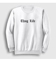 Presmono Unisex Beyaz Thug Life 2pac Tupac Shakur Sweatshirt 369983tt (Beyaz)