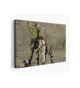 Bansky'nin Askeri Arayan Küçük Kız Eseri Kanvas Tablo-5013