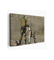 Bansky'nin Askeri Arayan Küçük Kız Eseri Kanvas Tablo-5013