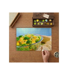 Kasede Sebzeler ve Meyveler Tasarımı 240 parça Ahşap Puzzle Ahşap Kutuda MP01606