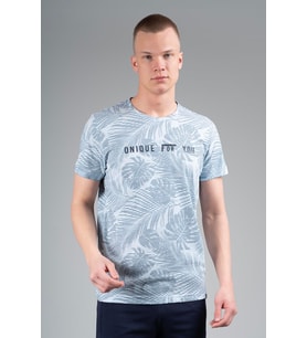 Maraton Regular Erkek Bisiklet Yaka Mavimelanj- T-shirt
