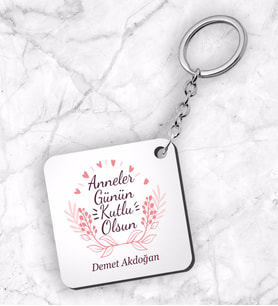 Anneler Günü Tasarımlı Anahtarlık