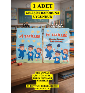 20 Adet Gelişim Raporu Karne Kılıfı Altlık - no2