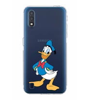 Samsung Galaxy A01  Kamera Korumalı Kapak Donald Duck Tasarımlı  Şeffaf Kılıf